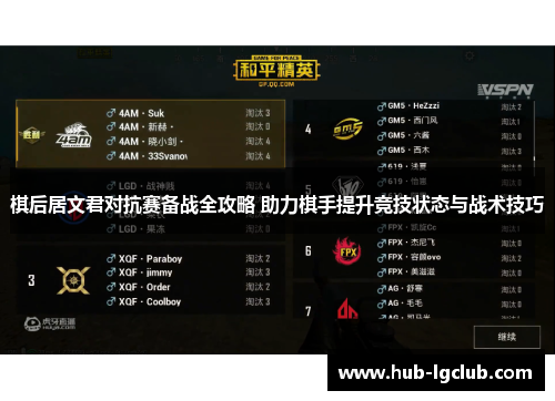 棋后居文君对抗赛备战全攻略 助力棋手提升竞技状态与战术技巧