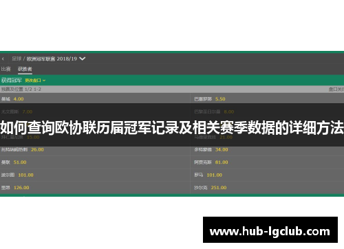如何查询欧协联历届冠军记录及相关赛季数据的详细方法